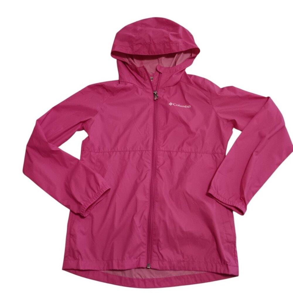 Columbia Wind Breaker Rain Coat Hot Pink Girls M 10/12